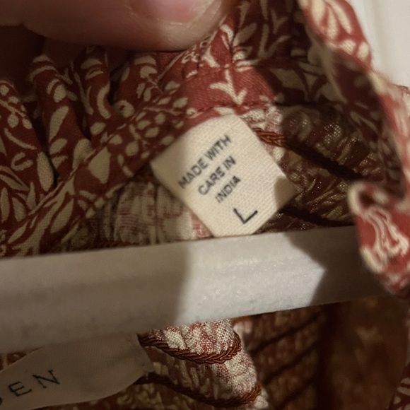 Doen Brown Floral folk print  Mini Dress - Picture 4 of 9